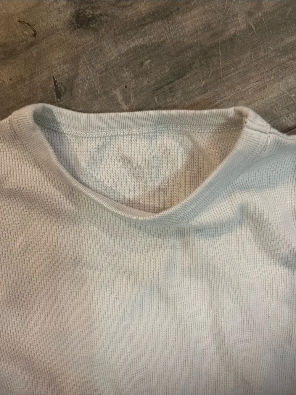 Children’s Place Youth Medium Light Cream Waffle Knit Long Sleeve Thermal Shirt